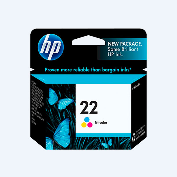 C9352AL - Cartucho HP 22, Tricolor, 165 p&aacute;ginas, Rendimiento Est&aacute;ndar, para Officejet J5508/J3608, Deskjet F2224