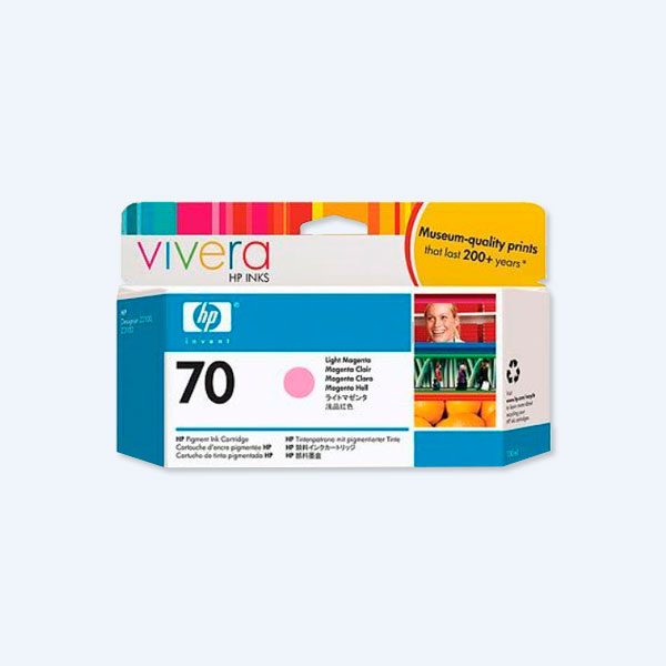 Cartucho HP 70, Magenta Claro, 130ml, para Designjet Z2100/ Z3100/ Z3200/ Z5200/ Z5400