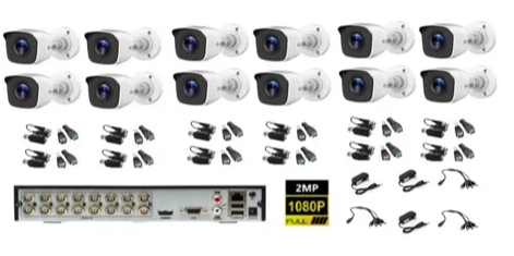 Kit Circuito Cerrado 12 Camaras Hd 1080p / 2mp Baluns
Hikvision