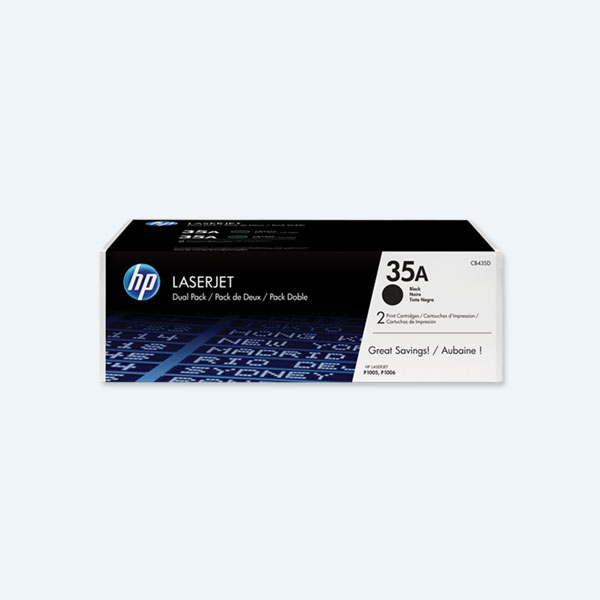 Paquete dos Tóners HP 35A Negro, 2000 Pags c/u, P/HP LaserJet Printers P1005 y P1006