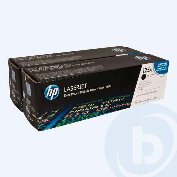 CB540AD - Paquete 2 T&oacute;ners HP 125A, Negro, 2200 p&aacute;ginas