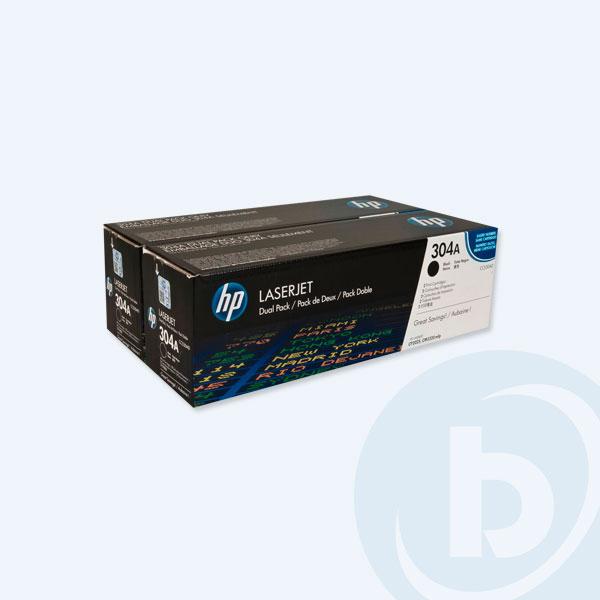 CC530AD - Paquete 2 T&oacute;ner HP 304A, Negro, 3500 p&aacute;ginas, P/LaserJet CP2025/CM2320MFP