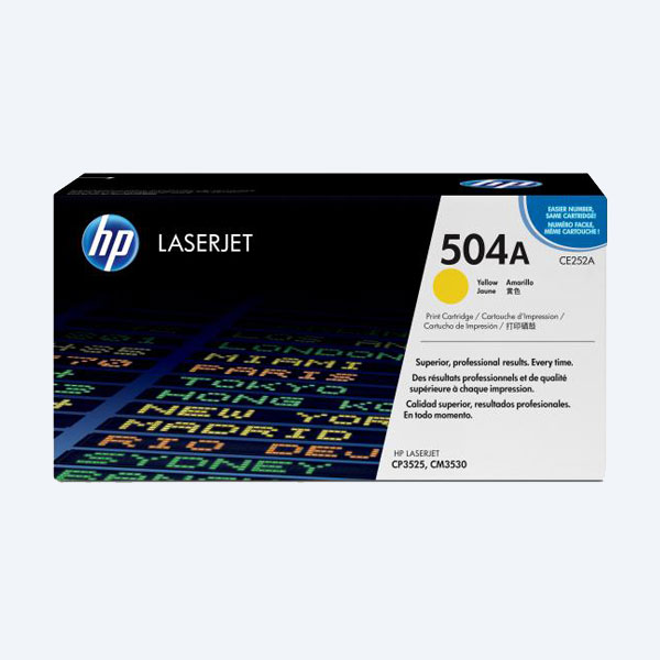 Tóner HP 504A, Amarillo, 7000 páginas, para LaserJet CP3525/CM3530