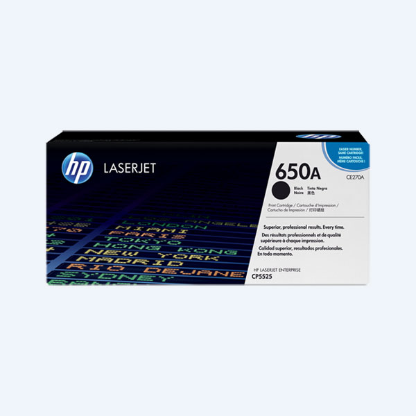 Tóner HP 650A, Negro, 13500 páginas, para LaserJet CP5525