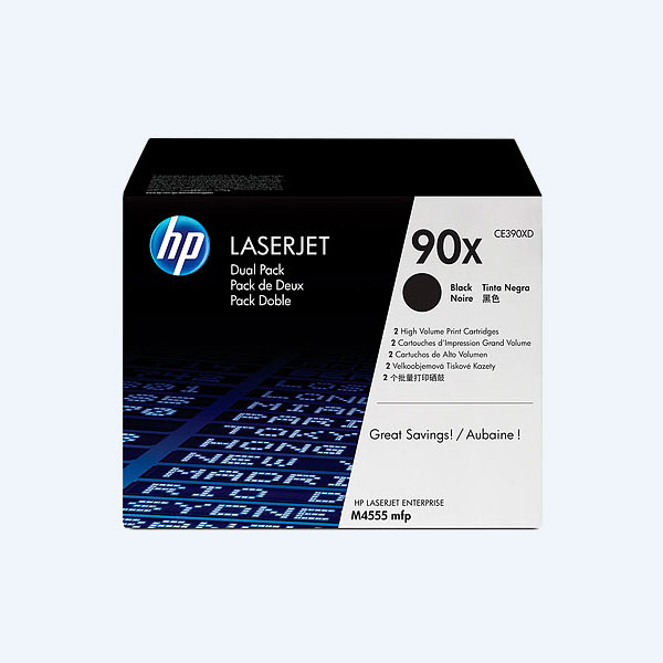 Paquete 2 Tóner HP 90X, Negro, 24000 Páginas, para Laserjet M602N/DN/X, M603N/DN/XH, M4555HMFP/F/FSKM