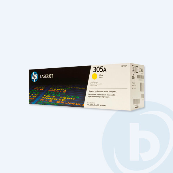 CE412A - Cartucho de T&oacute;ner HP 305A, Amarillo, 2600pags, p/ HP Laserjet Pro 400/M475