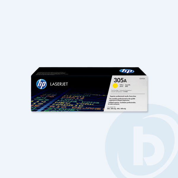 CE412A - Cartucho de T&oacute;ner HP 305A, Amarillo, 2600pags, p/ HP Laserjet Pro 400/M475