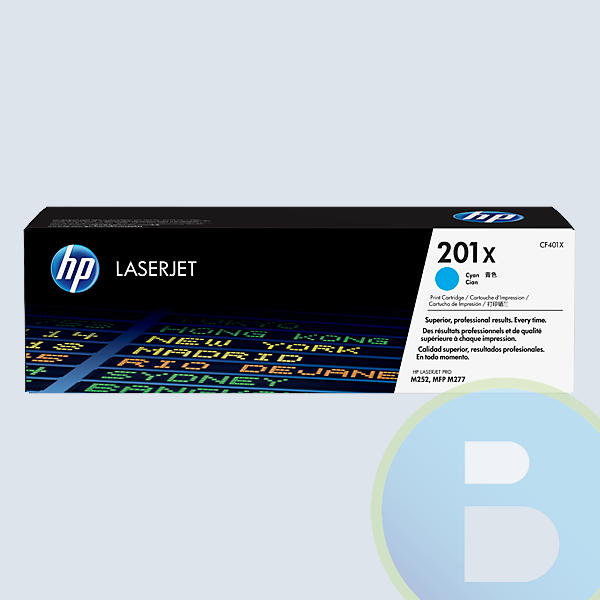 Tóner HP CF401X, Cyan, 2300 Páginas, Rendimiento Estándar