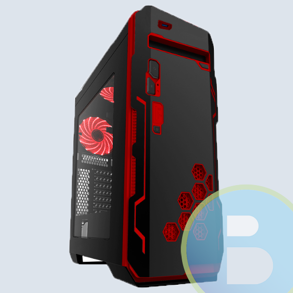 Gabinete Eagle Warrior Blade VP, Negro-Rojo/ATX/Micro ATX/MINI ITX/Sin Fuente/Gamer