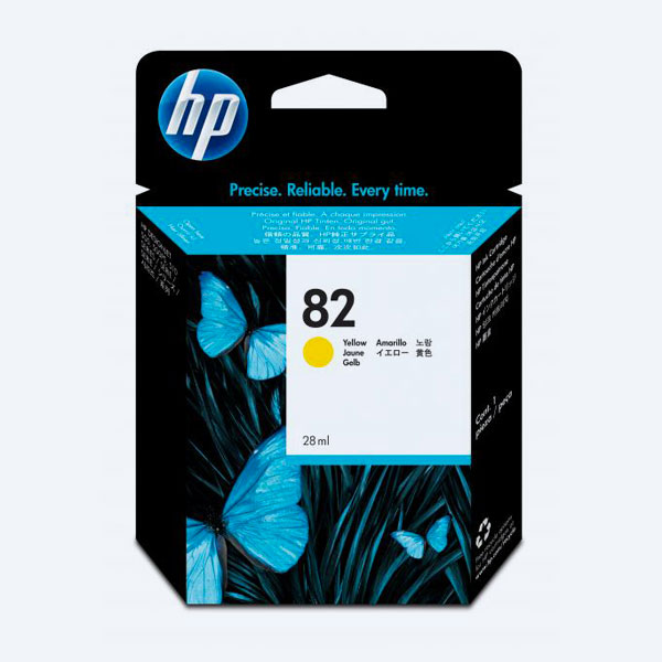 Cartucho HP 82, Amarillo, 28ml, para Designjet 500/510/800