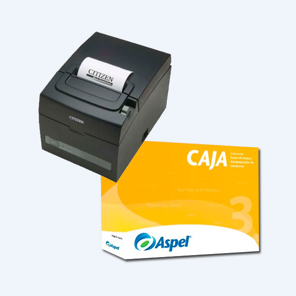 Mini Impresora Térmica Citizen CT-S310II-U-BK1, Serial/USB, Autocortador + Aspel CAJA 3.5, 1 Usuario, 1 Empresa
