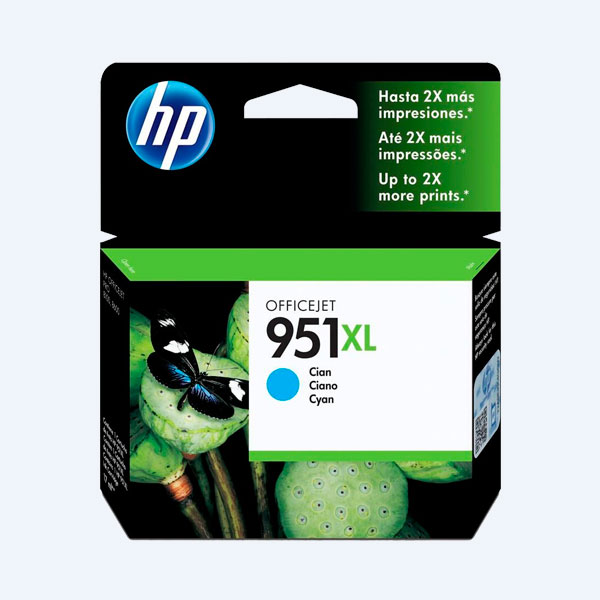 Cartucho de Tinta HP 951XL, Cyan, 1500 Páginas, Alto Rendimiento, para Officejet 8100/8600