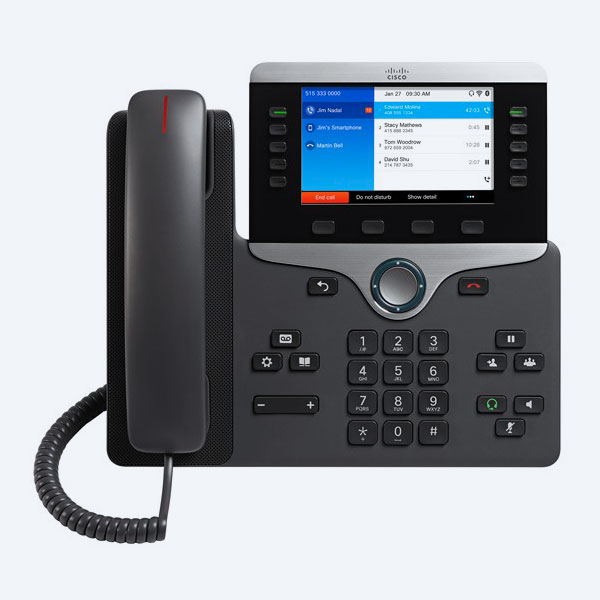 Teléfono IP Cisco 8861, Alámbrico, 5 Líneas, PoE, USB/RJ-45/WiFi