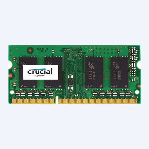 Memoria Crucial PC3-10600, DDR3-1333, 2GB, SODIMM, 1333Mhz, para Laptop