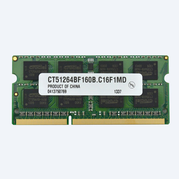 Memoria Crucial PC3-12800, DDR3-1600, 4GB, SODIMM, 1600Mhz, para Laptop
