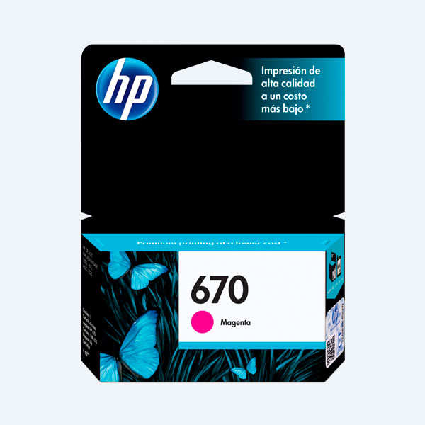 Cartucho HP 670, Magenta, 300 páginas, Rendimiento Estándar