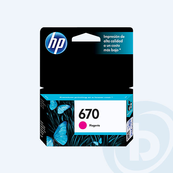 CZ115AL - Cartucho HP 670, Magenta, 300 p&aacute;ginas, Rendimiento Est&aacute;ndar