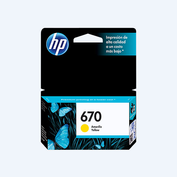 Cartucho HP 670, Amarillo, 300 páginas, Rendimiento Estándar