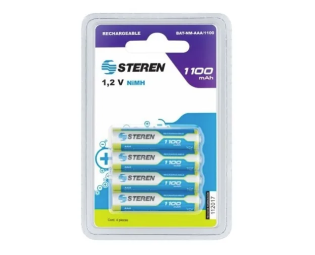 Paquete De 4 Pilas Recargables De Alta Capacidad AAA Steren