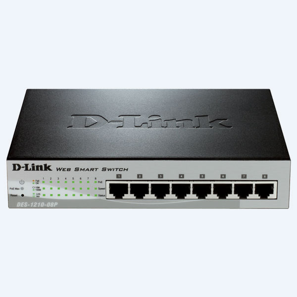 Switch D-Link DES-1210-08P, 8 Puertos 10/100Mbps, PoE