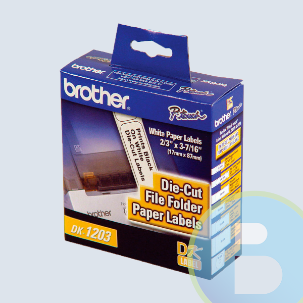 Etiquetas Brother DK1203, 300 Etiquetas, Precortadas, 17 X 87.1 mm para QL