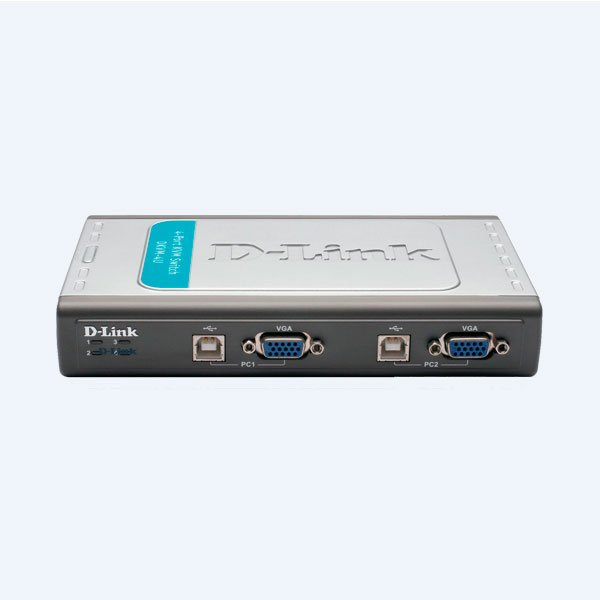 Switch KVM D-Link, 4 Puertos, USB/VGA, con Juego de Cables