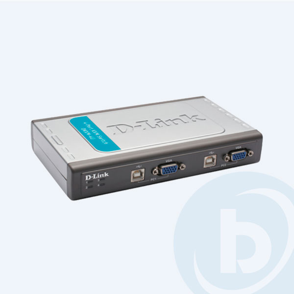 DKVM-4U - Switch KVM D-Link, 4 Puertos, USB/VGA, con Juego de Cables