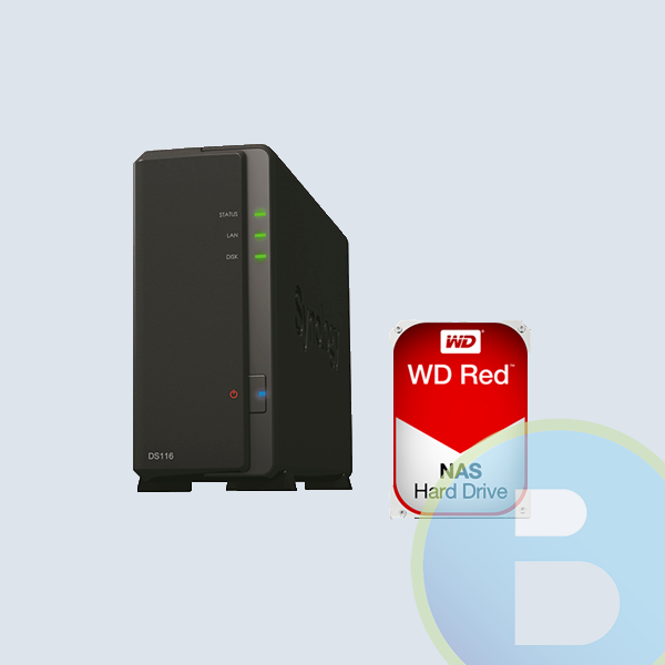 DS116 - Servidor de Almacenamiento NAS Synology DS116, 1GB, DDR3, GIGABIT, USB 3.0, Rack