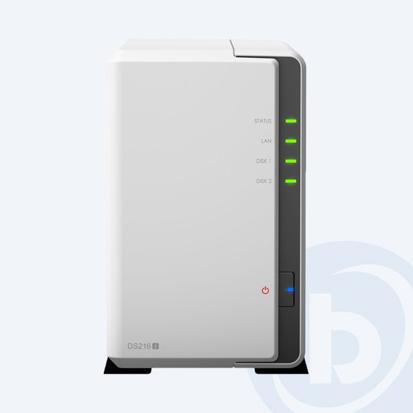 DS216J - Servidor de almacenamiento NAS Synology DS216J, 2 Bah&iacute;as, USB/LAN/SATA, Torre