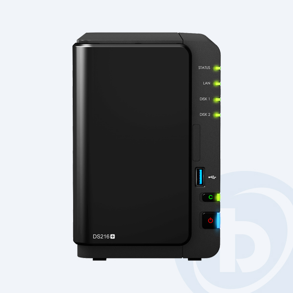 DS216+ - Servidor de almacenamiento NAS Synology DS216+, 2 Bah&iacute;as, LAN/USB/SATA, Torre