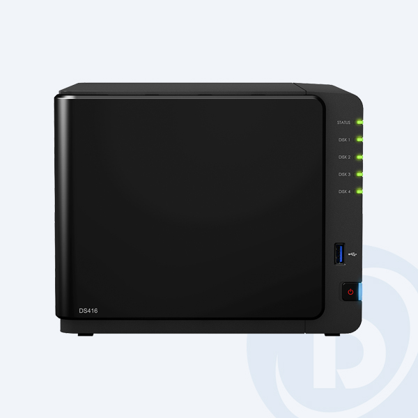 DS416 - Servidor de almacenamiento NAS Synology DS416, 4 Bah&iacute;as, USB/LAN, Rack