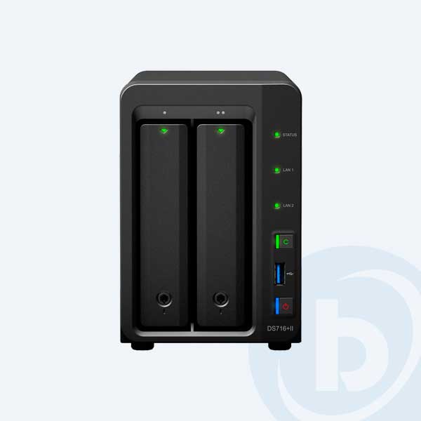 DS716+II - Servidor de almacenamiento NAS Synology DS716+II, 2 Bah&iacute;as, USB/eSATA/RJ-45, Torre