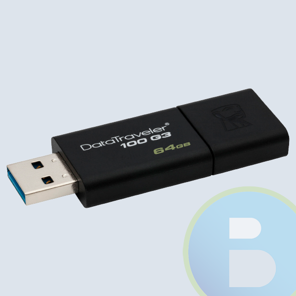 Memoria USB 3.0 KINGSTON, 64GB, USB 3.0, Negro