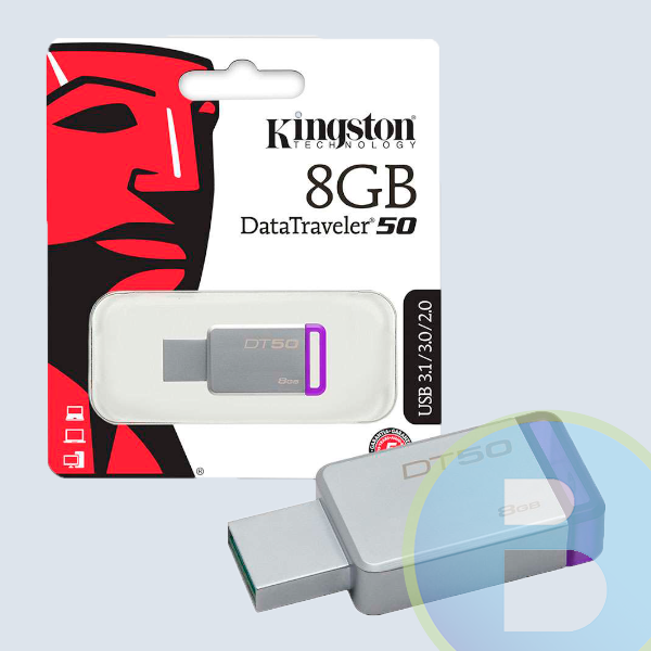 Memoria USB 3.0 KINGSTON, 8GB, USB 3.0, Morado