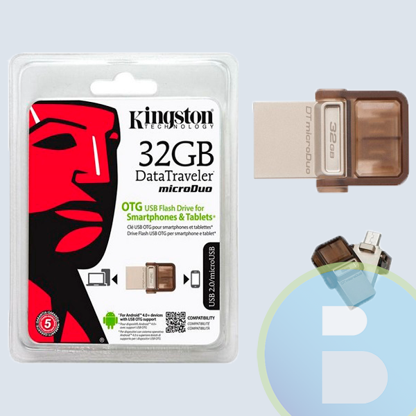 Memoria USB 2.0 KINGSTON, 32GB, USB 2.0, Micro USB, Café
