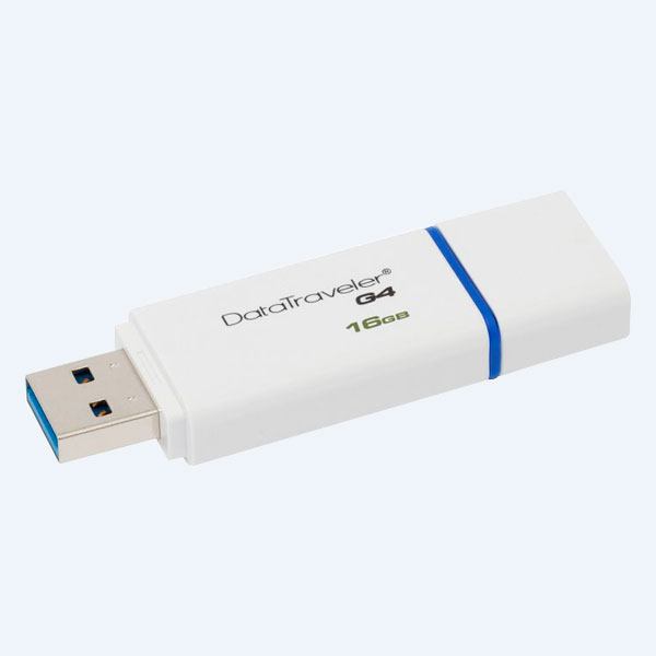 Memoria USB Kingston DATATRAVELER I G4, 16GB, Blanco