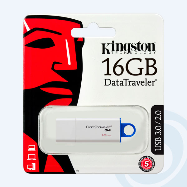 DTIG4/16GB - Memoria USB Kingston DATATRAVELER I G4, 16GB, Blanco