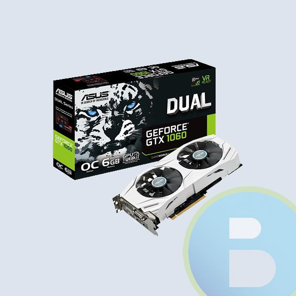 Tarjeta de video Asus Dual-GTX1060, PCIE 3.0, Geforce GTX1060, 6GB/GDDR5/ESTANDAR/2HDMI+2DP+DVI