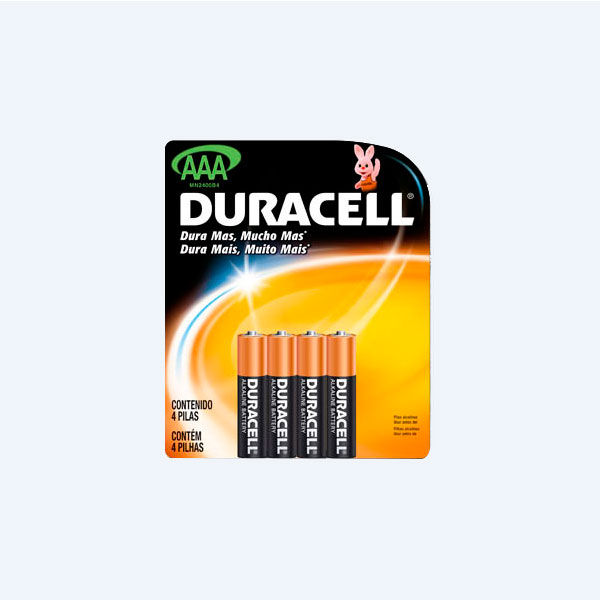 Pila Duracell, tamaño AAA.