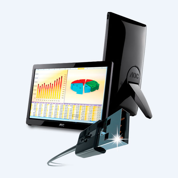 Monitor Led AOC Portátil E1649FWU 1366X768, 15.6'', USB, Widescreen