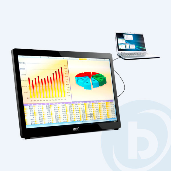E1649FWU - Monitor Led AOC Port&aacute;til E1649FWU 1366X768, 15.6'', USB, Widescreen