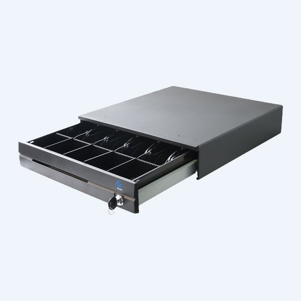 Cajón de dinero EC-Line EC-CD 100M, 5 divisores, Conexión RJ11, Negro