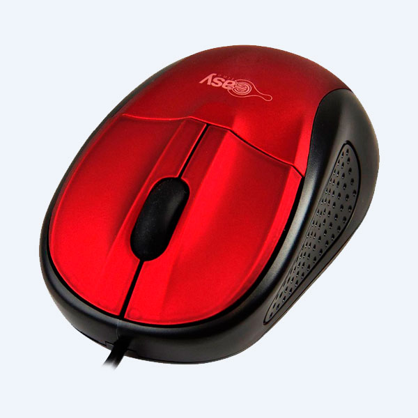 Mouse Óptico EasyLine, USB, 3 Botones, Rojo