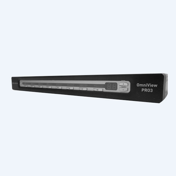 Switch KVM Belkin PRO3, 8 Puertos, PS2/USB, Rack, Negro