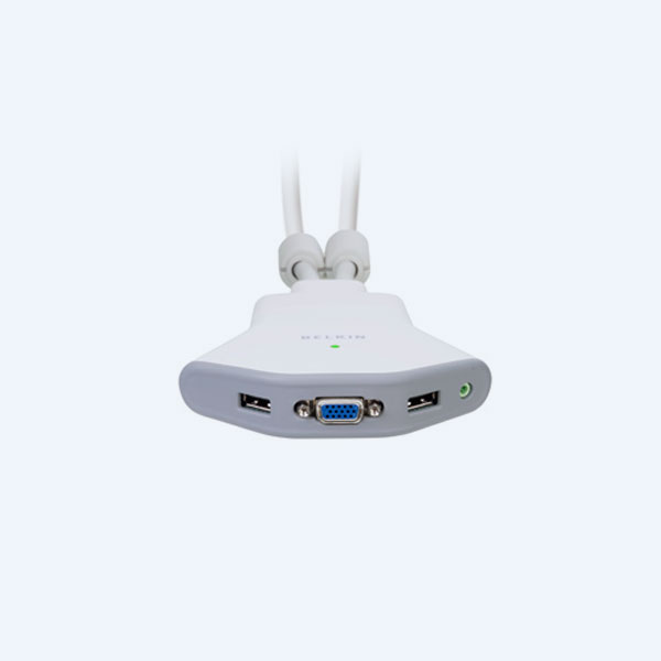 Switch KVM Belkin Flip, 2 Puertos, USB/Audio, Negro