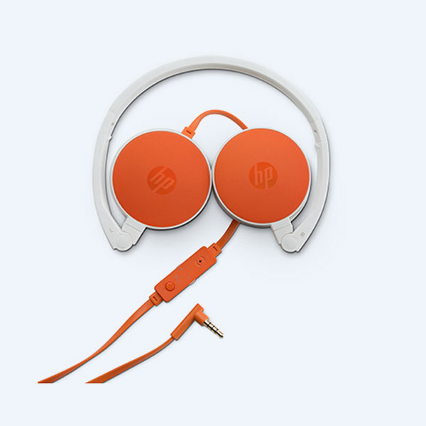 Diadema HP Stereo H2800, Naranja/Blanco
