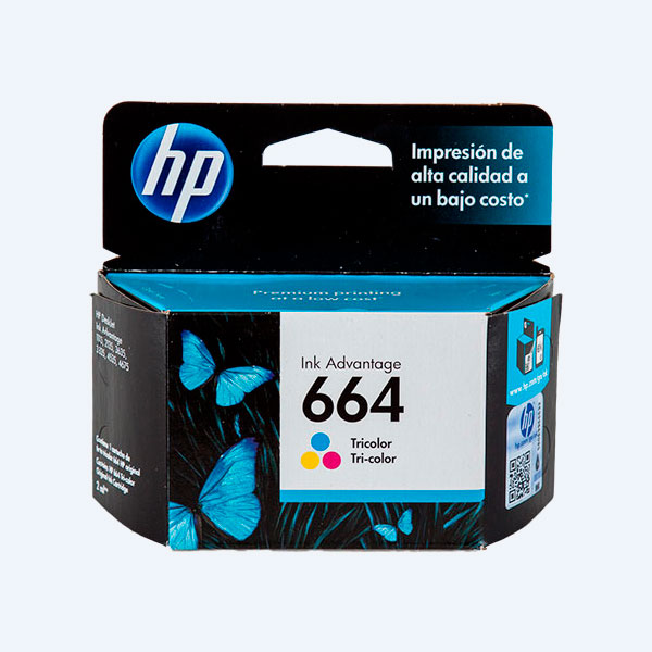 Cartucho HP 664, Tricolor, 100 páginas, Rendimiento Estándar