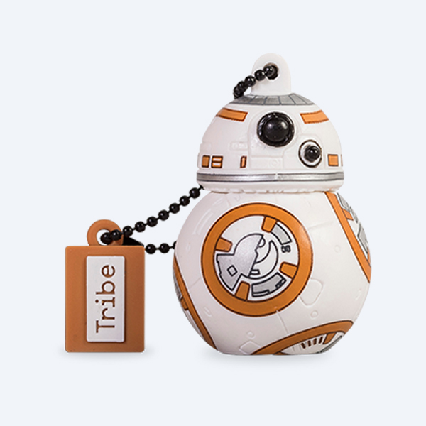Memoria USB 2.0 Tribe BB-8, 8GB, Blanco/Amarillo, Star Wars