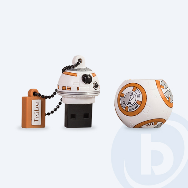 FD030404 - Memoria USB 2.0 Tribe BB-8, 8GB, Blanco/Amarillo, Star Wars