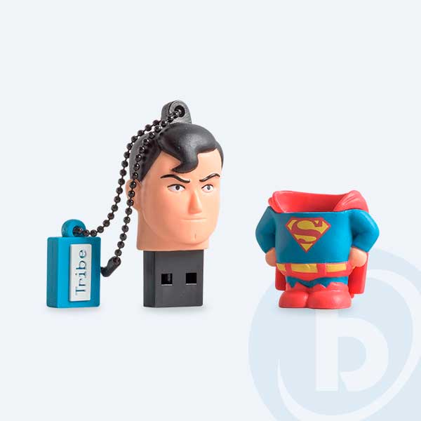 FD033401 - Memoria USB 2.0 Tribe Superman, 8GB, Azul/Rojo
